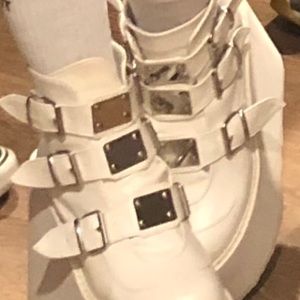 Dolls Kill White Demonia Icy Low Trinity Platform Rave Boots